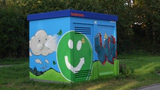 Trafostation mit Graffiti Individuelle Gestaltung einer Trafostation mit einem Graffiti
